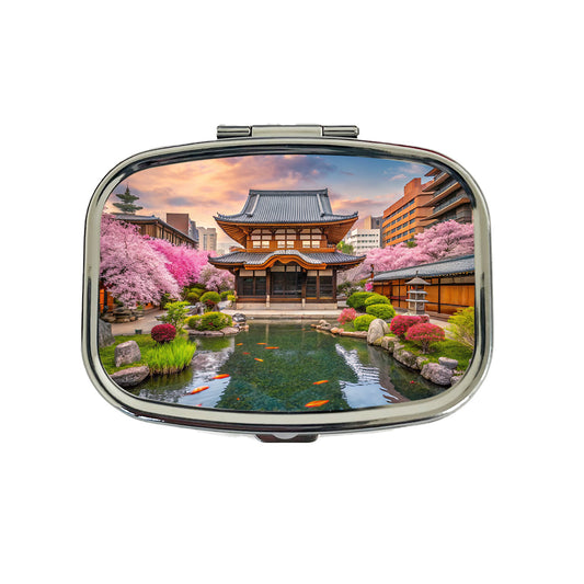 Kyoto Japan Koi Pond Travel Pill Box Case