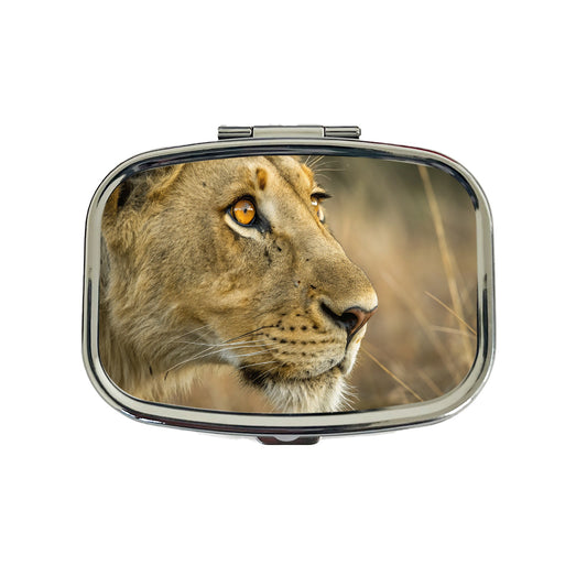 Lion Eyes Close Up Travel Pill Box Case