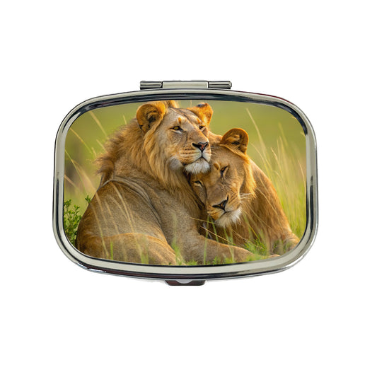 Lions Love Affection Travel Pill Box Case