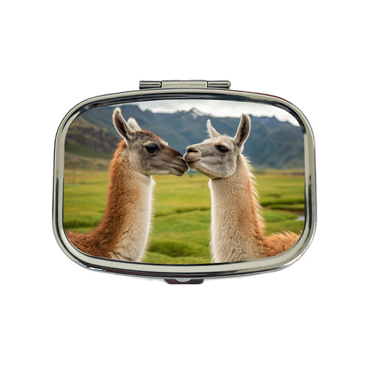Llamas Kissing Love Travel Pill Box Case
