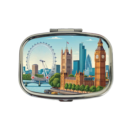 London England Drawing Travel Travel Pill Box Case