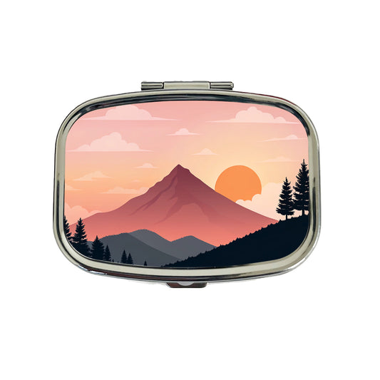 Lovely Mountain Sunset Travel Pill Box Case