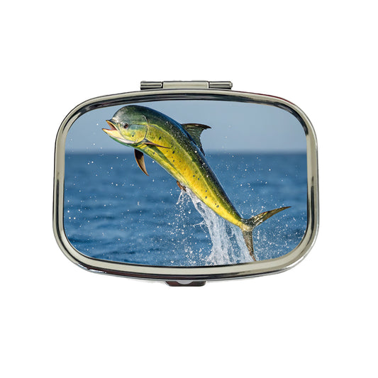 Mahi Mahi Fish Jumping Fishing Travel Pill Box Case