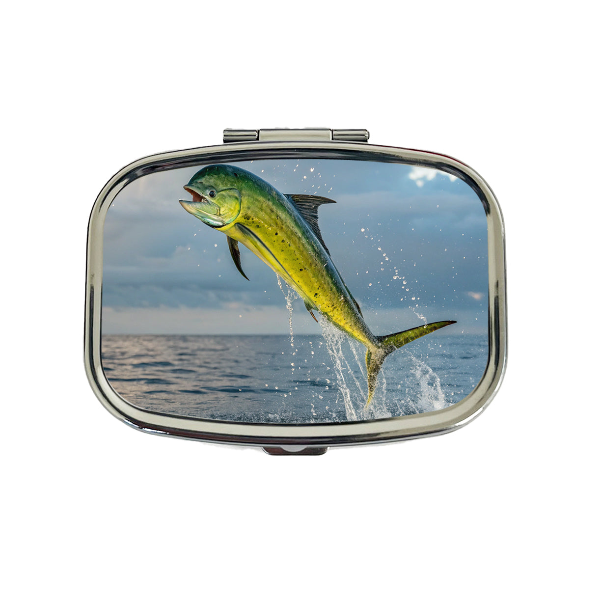 Mahi Mahi Fish Jumping Ocean Fishing Travel Pill Box Case