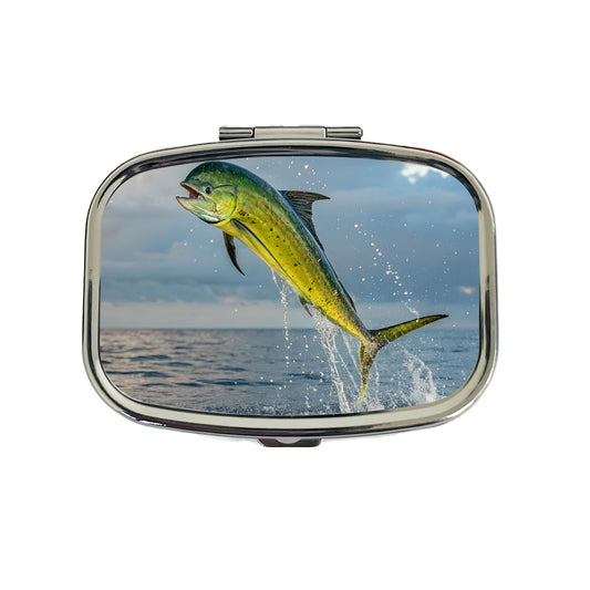Mahi Mahi Fish Jumping Ocean Fishing Travel Pill Box Case