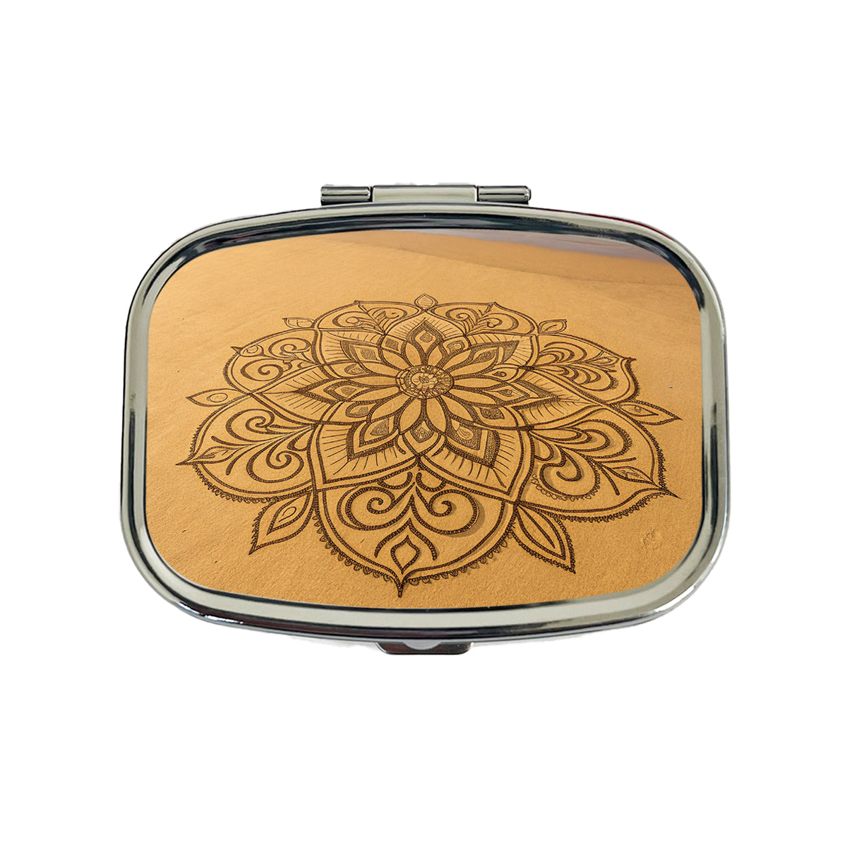 Mandala Pattern Beach Sand Travel Pill Box Case