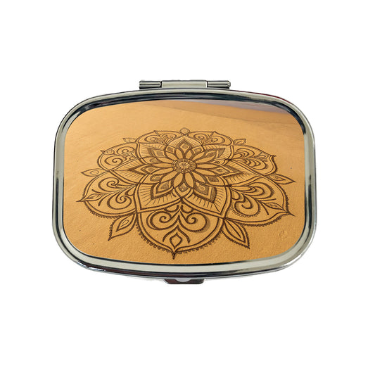 Mandala Pattern Beach Sand Travel Pill Box Case