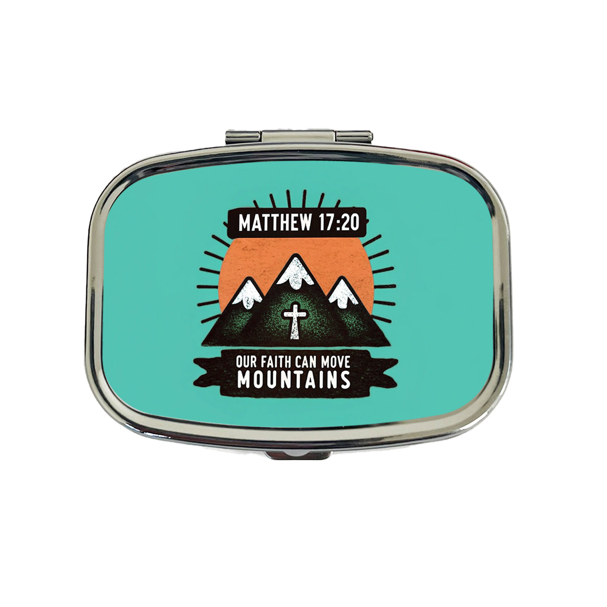 Matthew Our Faith Can Move Mountains Bible Verse Travel Pill Box Case