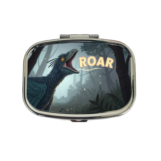 Microraptor Bold Roar Dinosaur Travel Pill Box Case