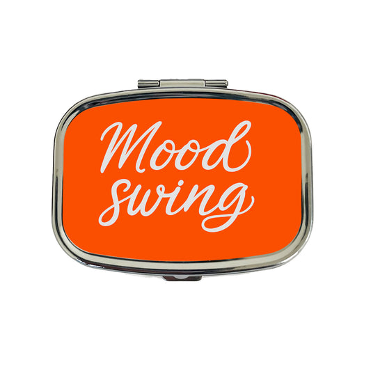 Mood Swing Orange Background Travel Pill Box Case