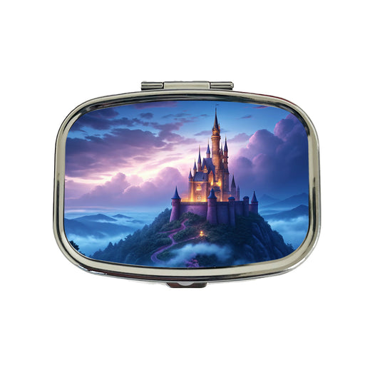 Mountaintop Castle Beautiful Fantasy Travel Pill Box Case