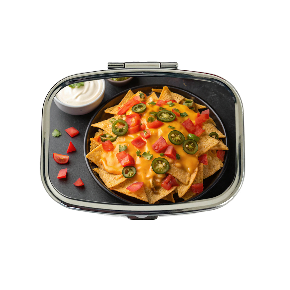 Nachos Chips Salsa Cheese Mexican Travel Pill Box Case