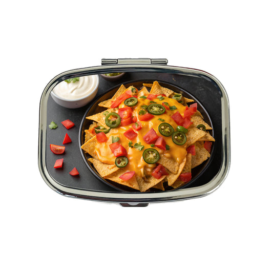 Nachos Chips Salsa Cheese Mexican Travel Pill Box Case