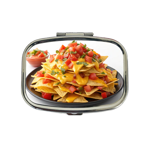 Nachos Plate Mexican Salsa Cheese Travel Pill Box Case