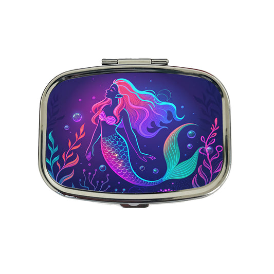 Neon Mermaid Beautiful Travel Pill Box Case