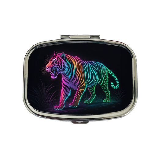 Neon Tiger Stunning Travel Pill Box Case