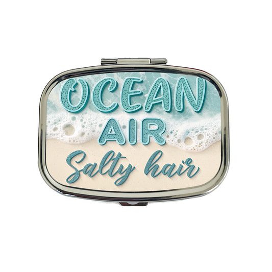 Ocean Air Salty Hair Sea Foam Beach Travel Pill Box Case