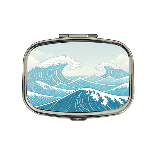 Ocean Waves High Surf Travel Pill Box Case