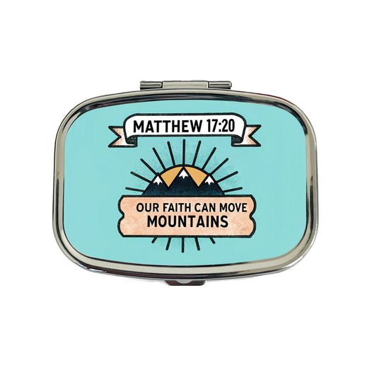 Our Faith Can Move Mountains Bible Travel Pill Box Case