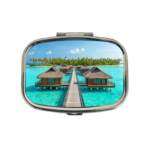 Over Water Bungalows Stunning Tropical Island Travel Pill Box Case