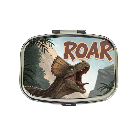 Pachycephalosaurus Roar Bold Dinosaur Travel Pill Box Case