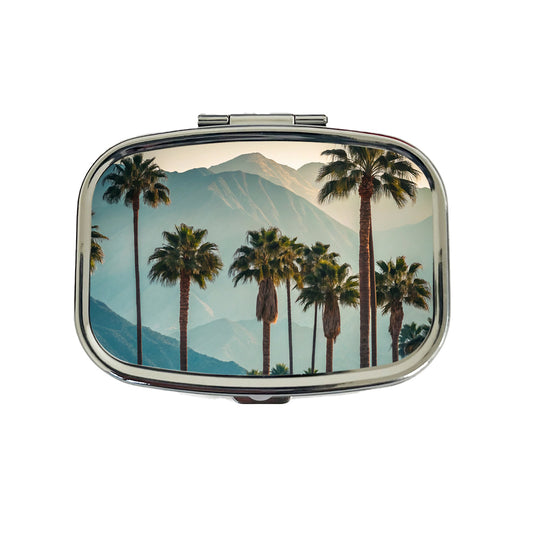 Palm Trees And Mountains Travel Pill Box Case
