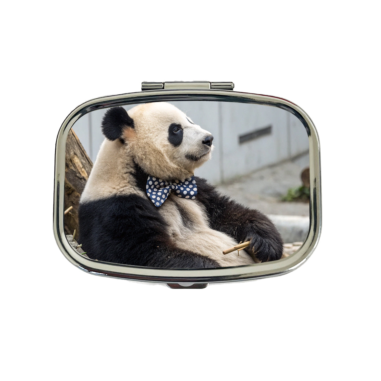 Panda Wearing Bow Tie Travel Pill Box Case