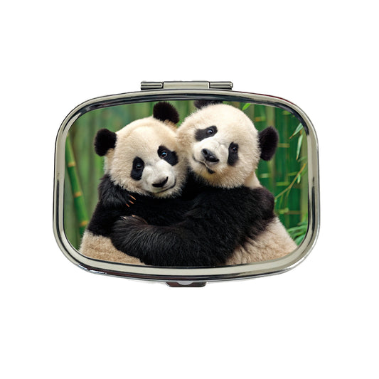 Pandas Hugging Love Travel Pill Box Case