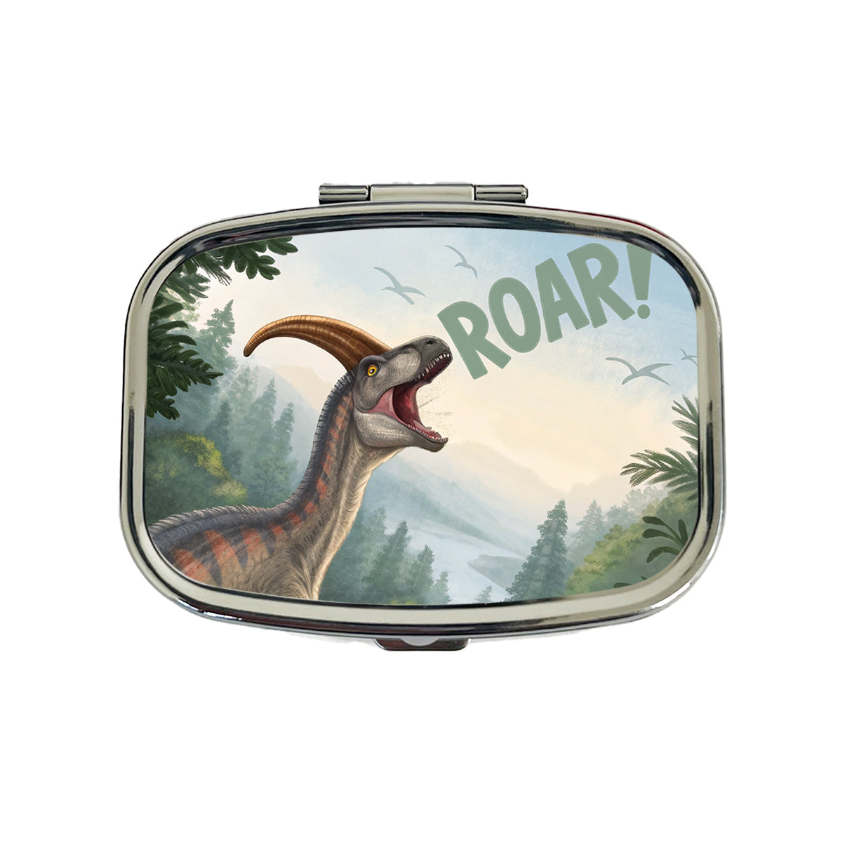 Parasaurolophus Roar Dinosaur Funny Travel Pill Box Case