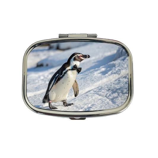 Penguin Wearing Bow Tie Funny Travel Pill Box Case