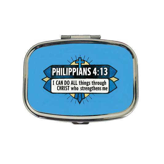 Philippians I Can Do All Things Through Christ Bible Verse Travel Pill Box Case