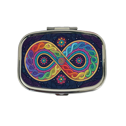 Psychedelic Patterns And Infinite Loops Colorful Travel Pill Box Case