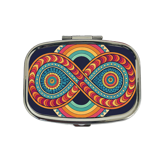 Psychedelic Patterns Groovy Infinite Loops Travel Pill Box Case