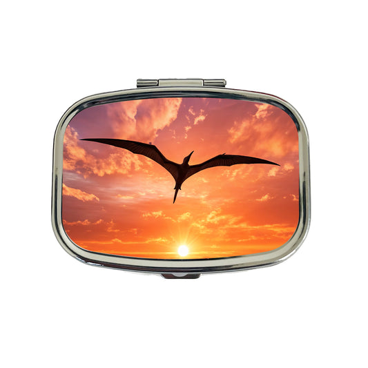 Pterodactylus Sunset Flying Dinosaur Travel Pill Box Case
