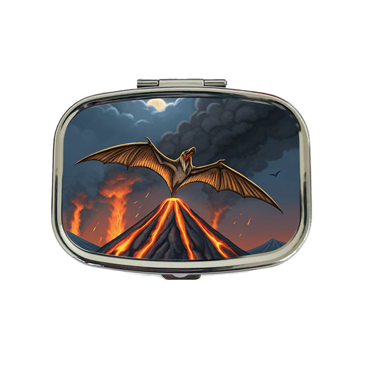 Pterodactylus Volcano Flying Dinosaur Travel Pill Box Case