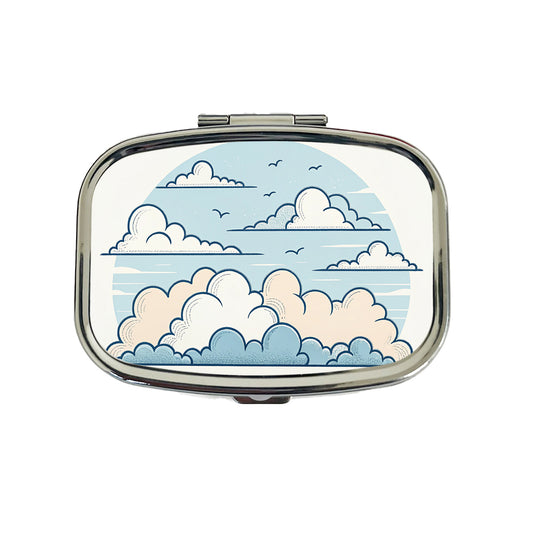Puffy Clouds Minimalist Cute Sky Travel Pill Box Case