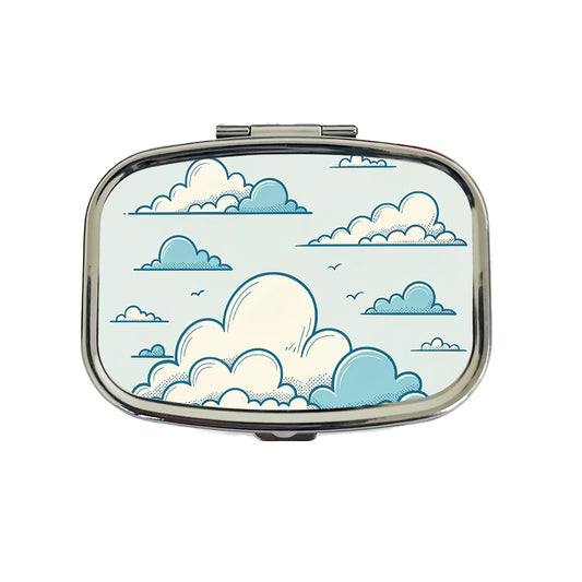 Puffy Clouds Minimalist Style Travel Pill Box Case
