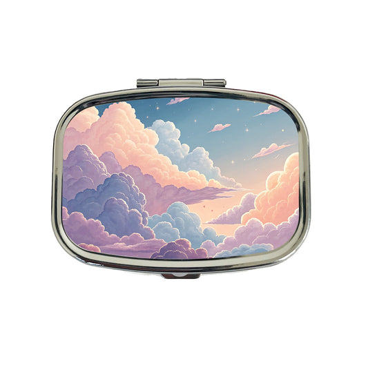 Puffy Clouds Sky Pastel Beautiful Travel Pill Box Case