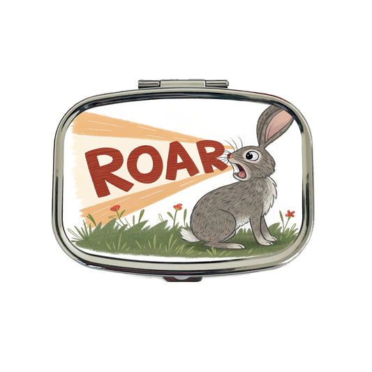 Rabbit Roar Bold Text Funny Travel Pill Box Case