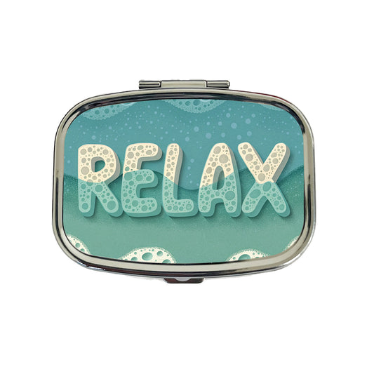 Relax Sea Foam Ocean Beach Travel Pill Box Case
