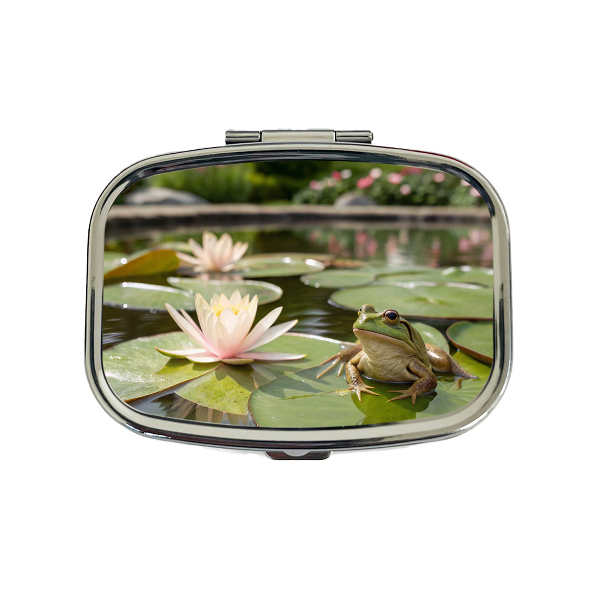 Relaxed Frog On A Lily Pad Travel Pill Box Case