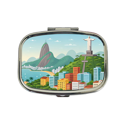 Rio De Janeiro Brazil Travel Drawing Travel Pill Box Case
