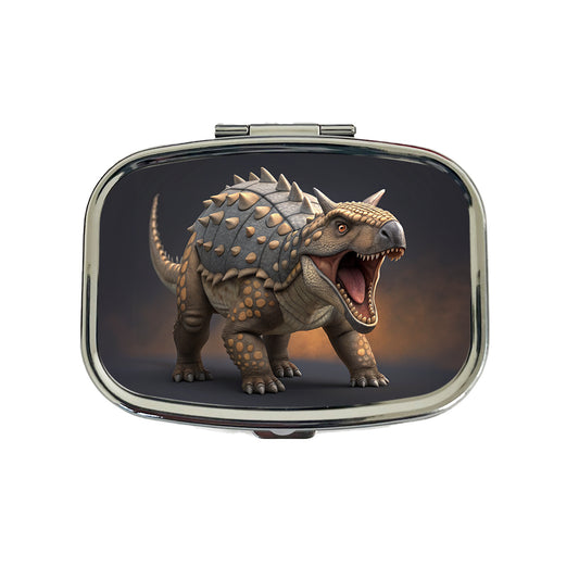 Roaring Ankylosaurus Dinosaur Travel Pill Box Case
