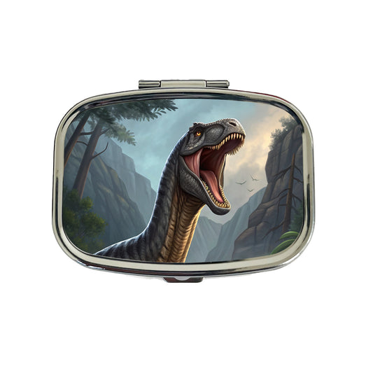 Roaring Argentinosaurus Dinosaur Mountains Travel Pill Box Case