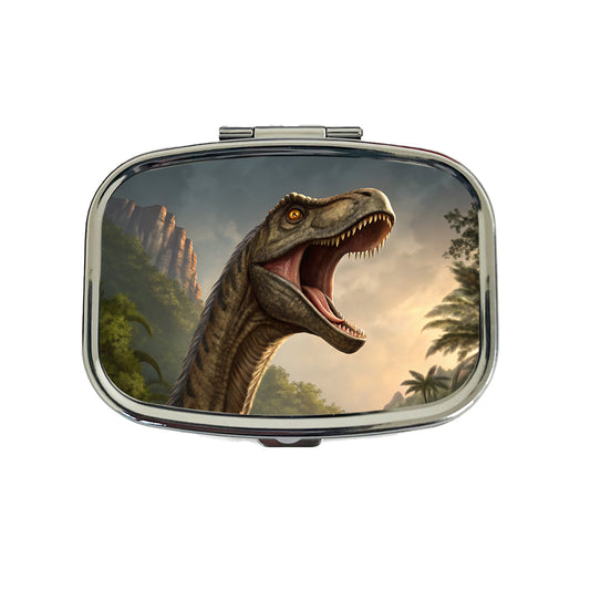 Roaring Brachiosaurus Dinosaur Forest Travel Pill Box Case