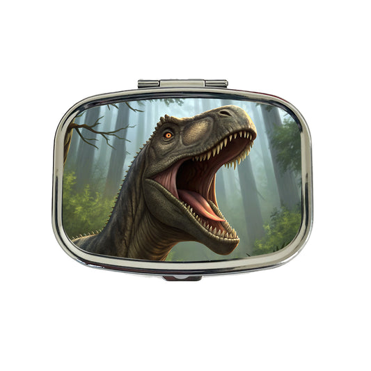 Roaring Brontosaurus Dinosaur Forest Travel Pill Box Case