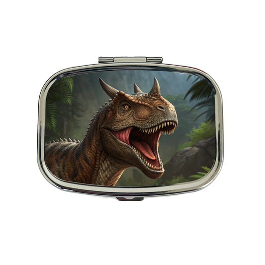 Roaring Carnotaurus Dinosaur Scary Travel Pill Box Case
