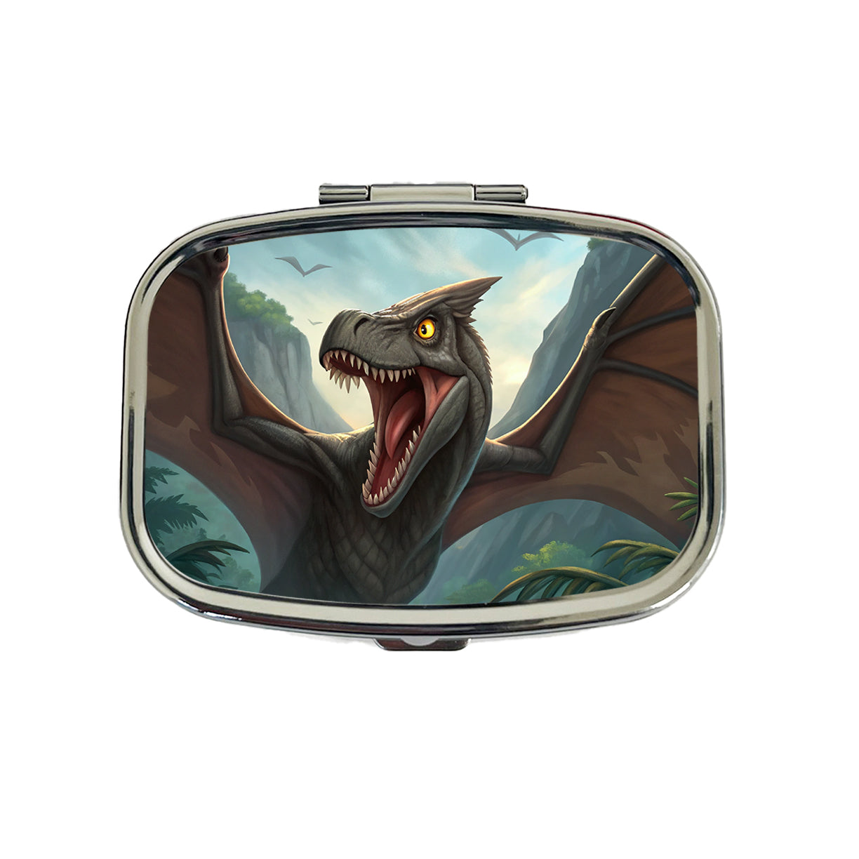 Roaring Pterodactylus Dinosaur Travel Pill Box Case