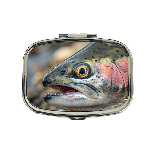 Salmon Fish Eye Close Up Fishing Travel Pill Box Case