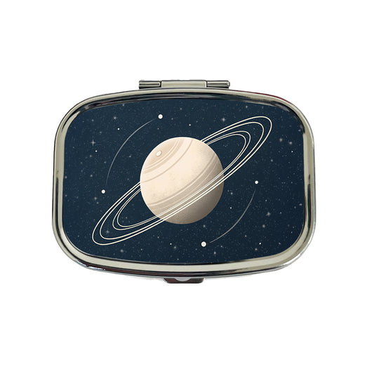 Saturn Planet Rings Space Travel Pill Box Case